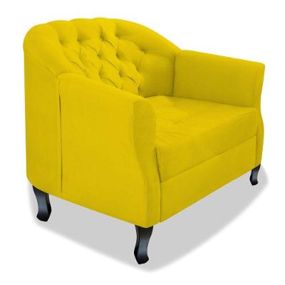 Poltrona Julia A02 Suede Doce Sonho Móveis Cor Amarelo