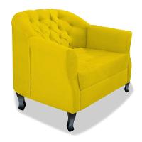 Poltrona Julia A02 Suede Doce Sonho Móveis Cor Amarelo - 1