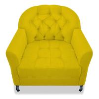 Poltrona Julia A02 Suede Doce Sonho Móveis Cor Amarelo - 2