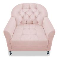 Poltrona Julia A02 Suede Doce Sonho Móveis Cor Rosê - 2