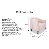 Poltrona Julia A02 Suede Doce Sonho Móveis Cor Rosê - 3