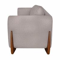 Poltrona Decorativa Pés Em Madeira Buzz Linho Areia Rústico - 2