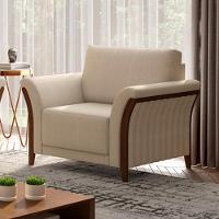 Kit 02 Poltronass Base Fixa Stefan M03 Linho Bege - 6