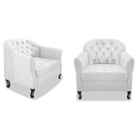 Kit 02 Poltrona Julia A02 Corano Doce Sonho Móveis Branco - 1
