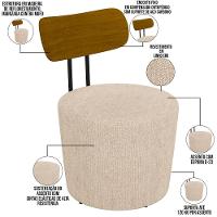 Kit 02 Poltronas Base Fixa Luara M03 Linho Cru - 5