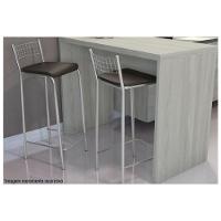 Banqueta Sala de Jantar Gênova 2B705CR Kit 2 Un Cromado/Linho Capuccino - Kappesberg - 3