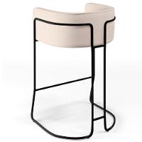 Kit 04 Banquetas Fixa Preto Veludo Bege C-309 - 2