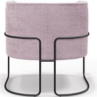 Kit 02 Poltronas Fixa Base Aço Preto Betina D02 Bouclê Rosê