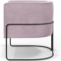 Kit 02 Poltronas Fixa Base Aço Preto Betina D02 Bouclê Rosê - 9