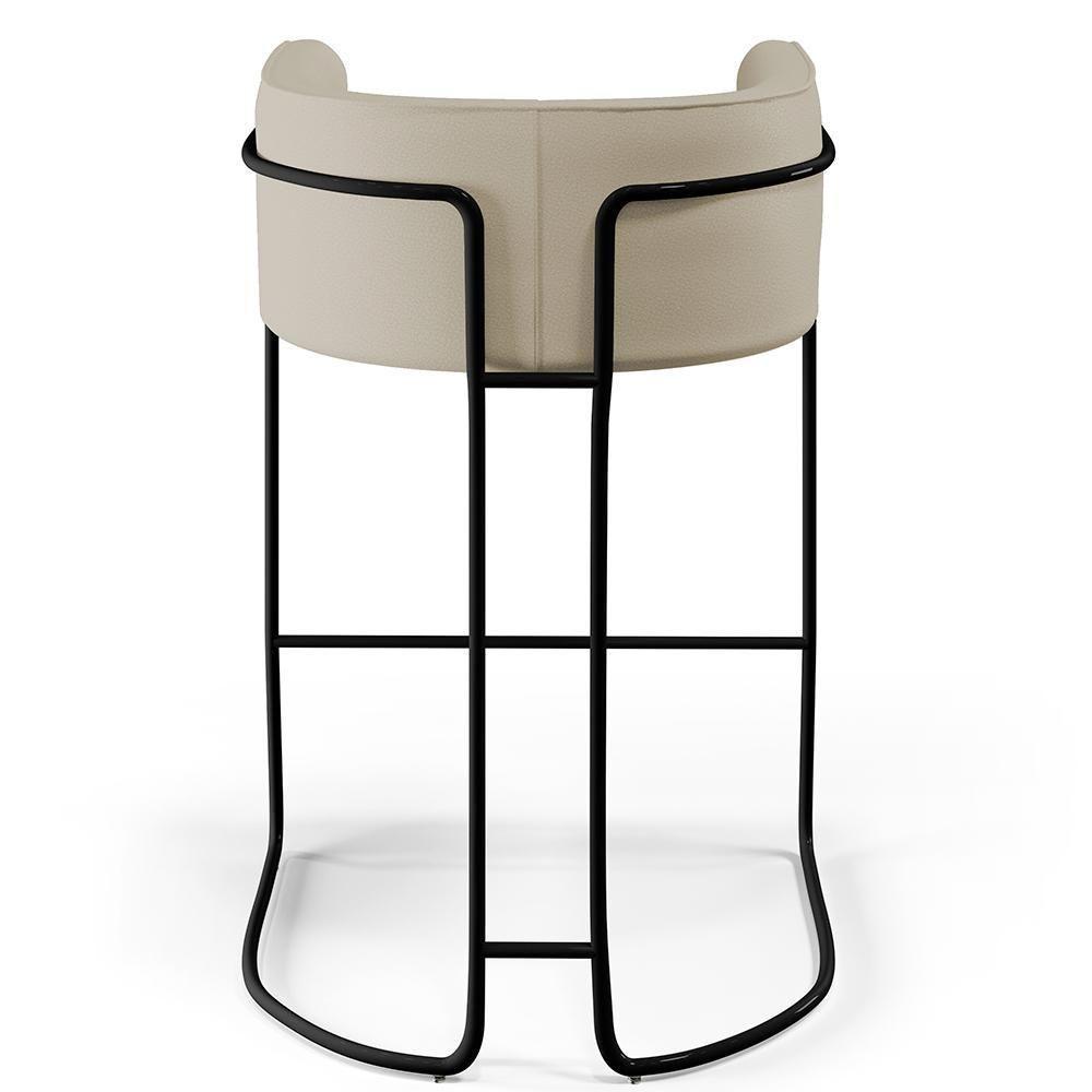 Kit 04 Banquetas Fixa Preto Corano Bege C-26 - 3