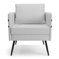 Kit 01 Namoradeira E 02 Poltronas Linho Cinza A05 - 6