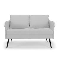 Kit 01 Namoradeira E 02 Poltronas Linho Cinza A05 - 7