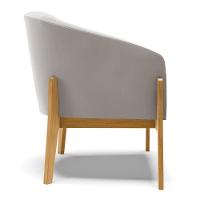 Poltrona Stella Veludo Base Madeira Castanho - D'rossi Cor Cinza - 6