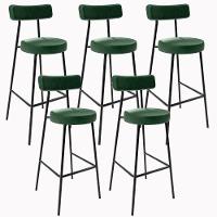 Kit 05 Banquetas Altas Estrutura Em Aço Milão Verde Musgo - 1