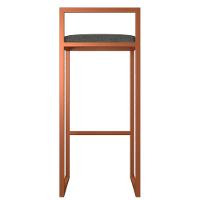 Kit 02 Banquetas Alta Hanna Bronze Linho Chumbo - 5