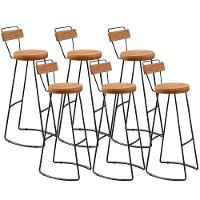 Kit 06 Banquetas Altas Estrutura Em Aço Peroba Rosa - 1