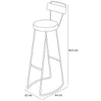 Kit 06 Banquetas Altas Estrutura Em Aço Peroba Rosa - 2