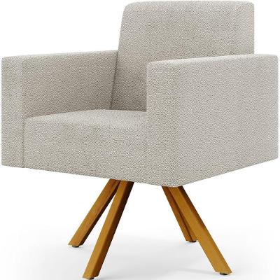 Poltrona Giratória Helô L02 Bouclê Creme