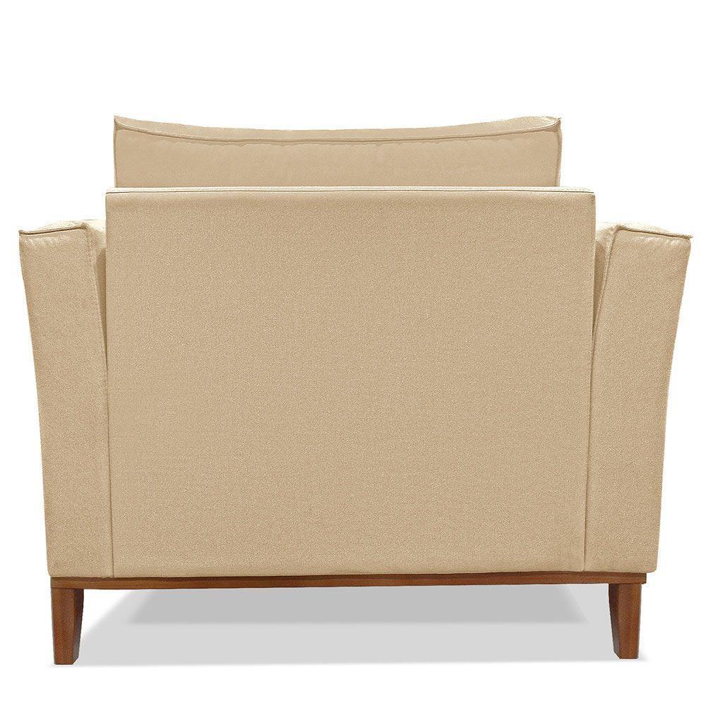 Kit 2 Poltronas Para Vega Linho Dourado Pés Castanho - 3