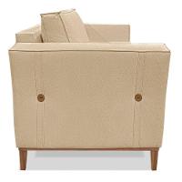 Kit 2 Poltronas Para Vega Linho Dourado Pés Castanho