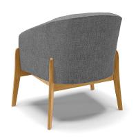 Poltrona Stella Linho Base Madeira Castanho - D'rossi Cor A26 Grafite