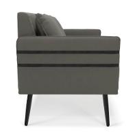 Namoradeira 02 Lugares Mari Suede Grafite De Ferro - 5