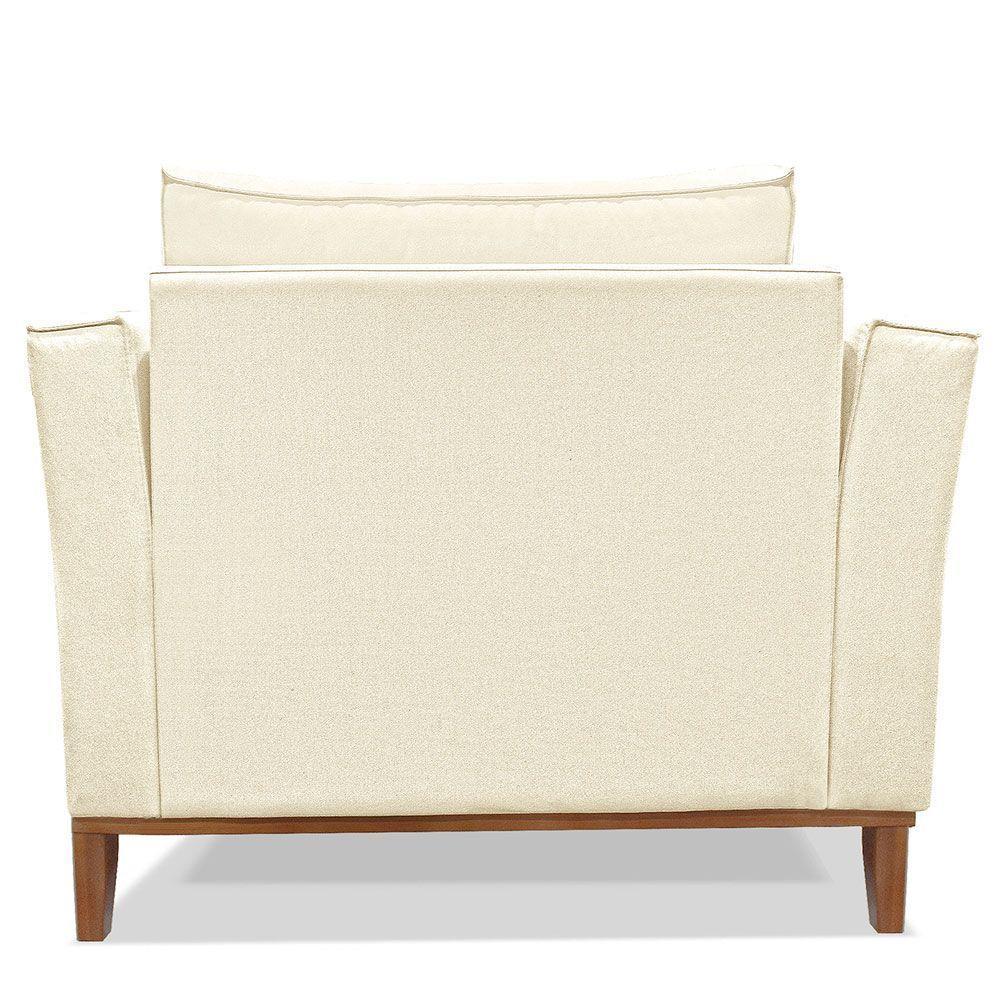 Kit 2 Poltronas Para Vega Linho Pés Castanho Bege - 4