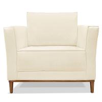 Kit 2 Poltronas Para Vega Linho Pés Castanho Bege - 7