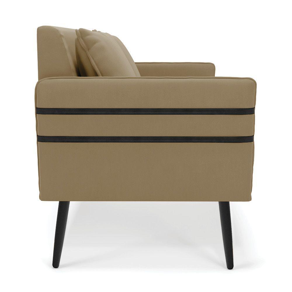 Namoradeira 02 Lugares Mari Suede Marrom Rato De Ferro - 5