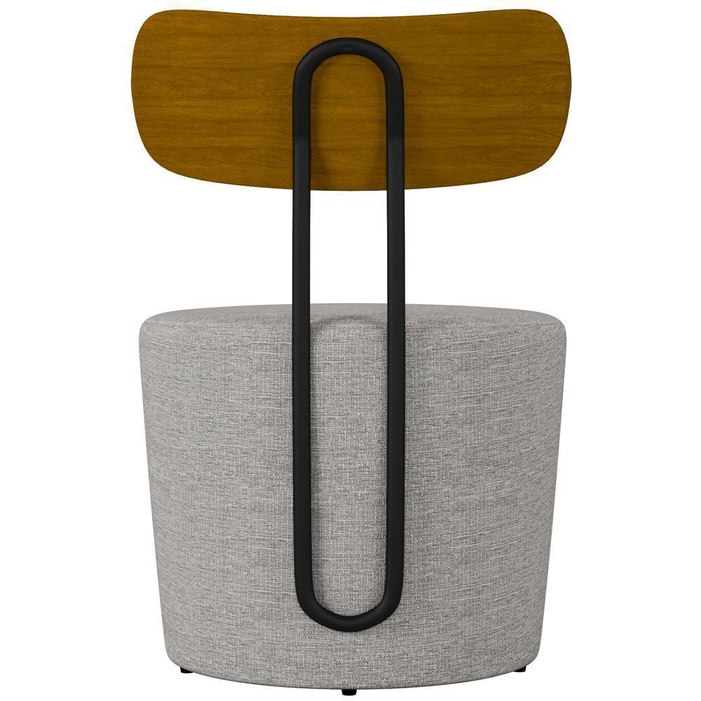 Kit 04 Poltronas Base Fixa Luara M03 Linho Cinza - 2