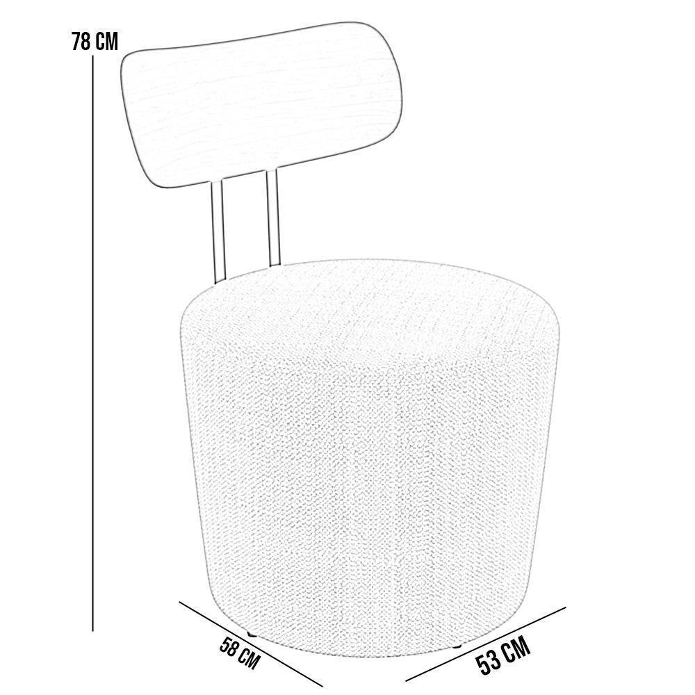 Kit 04 Poltronas Base Fixa Luara M03 Linho Cinza - 4