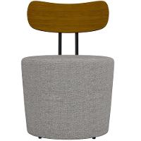 Kit 04 Poltronas Base Fixa Luara M03 Linho Cinza - 3