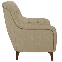 Poltrona Com Tachas Base Fixa Blenda M03 Linho Bege Escuro - 5