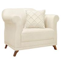 Kit 2 Poltronas E Sofá 2 Lugares 1,60m Natural Pés Castanho - 13