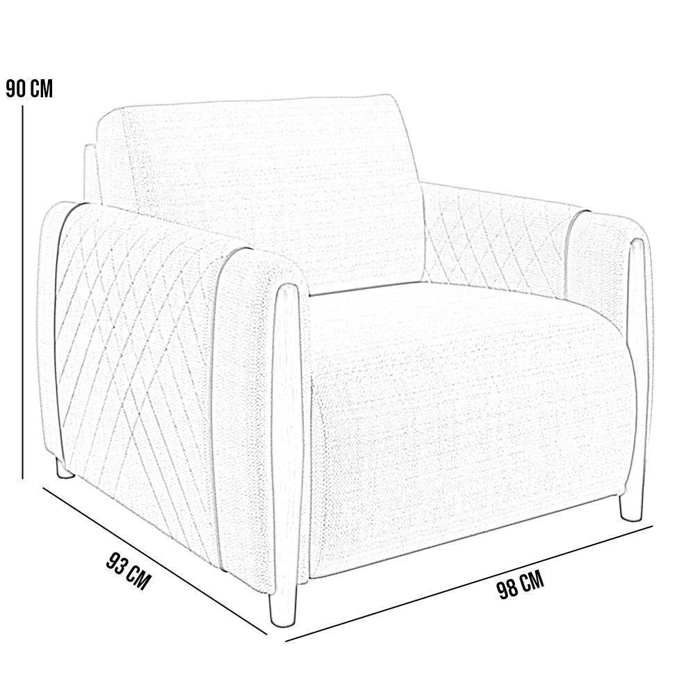 Kit 02 Poltronas Base Fixa Flora M03 Cinza - 5