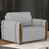 Kit 02 Poltronas Base Fixa Flora M03 Cinza - 7