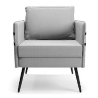 Kit 01 Namoradeira E 02 Poltronas Suede Cinza - 6