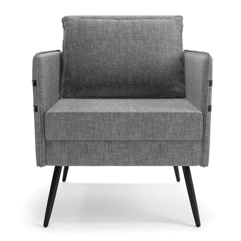 Kit 01 Namoradeira E 01 Poltrona Linho A26 Grafite - 6