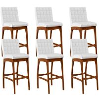 Kit 06 Banquetas Altas Mila Facto Branco Fosco - 1