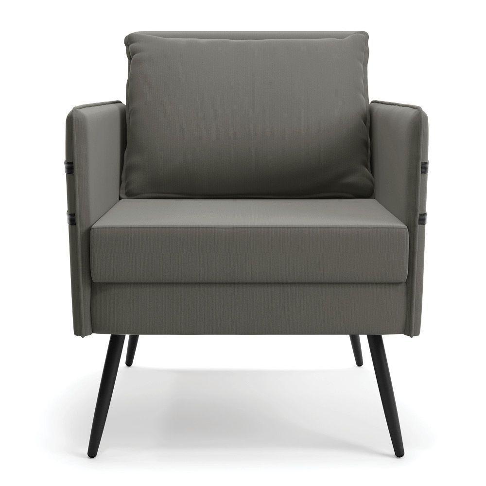 Kit 01 Namoradeira E 01 Poltrona Suede Grafite - 6