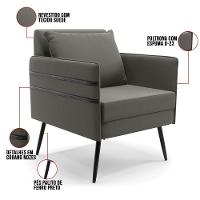 Kit 01 Namoradeira E 01 Poltrona Suede Grafite