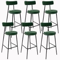 Kit 06 Banquetas Altas Estrutura Em Aço Milão Verde Musgo - 1