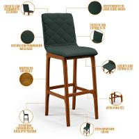 Kit 04 Banquetas Altas Zoe Linho Verde Musgo - 7