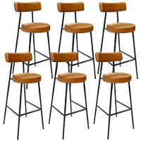 Kit 06 Banquetas Altas Estrutura Em Aço Milão Whisky - 1