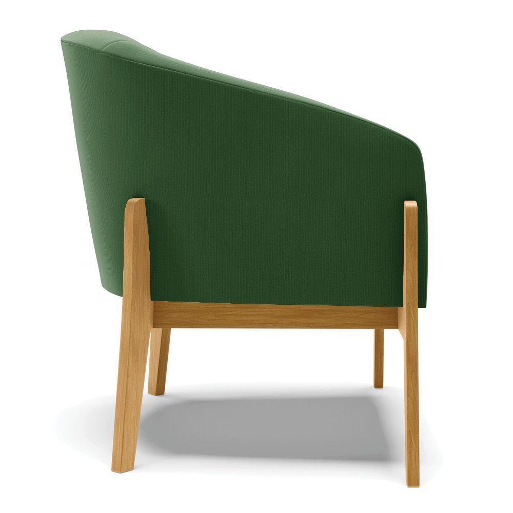 Poltrona Stella Suede Verde Base Madeira Castanho - D'rossi - 6