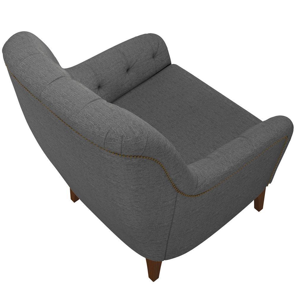 Poltrona Com Tachas Base Fixa Blenda M03 Chumbo - 2