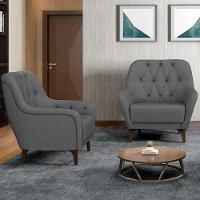 Poltrona Com Tachas Base Fixa Blenda M03 Chumbo - 6