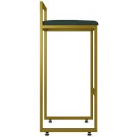 Kit 02 Banquetas Alta Hanna Dourado Linho Verde Musgo