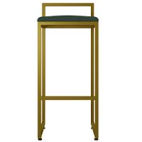 Kit 02 Banquetas Alta Hanna Dourado Linho Verde Musgo - 5