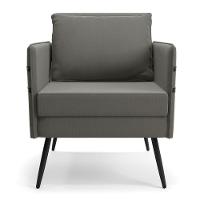 Kit 01 Namoradeira E 02 Poltronas Suede Grafite - 6